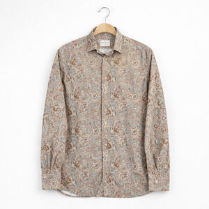 Emanuel Berg Modern Fit Mens Byron Dress Shirt L /XL Paisley Soft Stretch